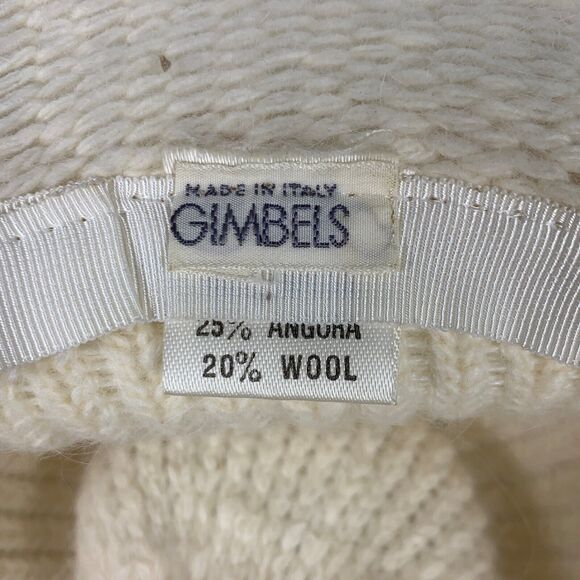 Vintage Womens Italian Angora Blend Hat Knit Wool Gimbels Fedora Preppy - Picture 6 of 8